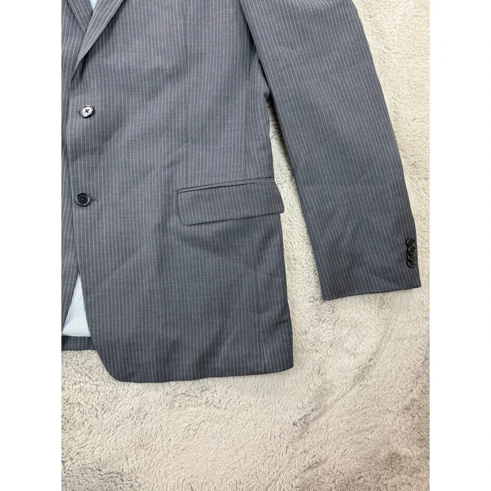 Tommy Hilfiger Men's Gray Pinstripe Wool Blazer Jacket‎ Size L46